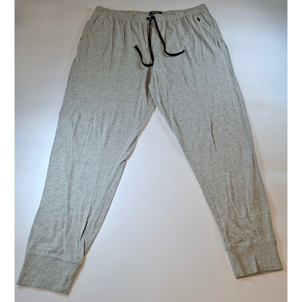 Polo Ralph‎ Lauren Mens XL Gray Cotton Jersey Jogger Pajama Pants Sleepwear
